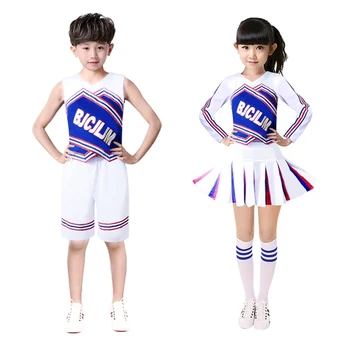 Deti Cheerleaders Kostýmy Fandiť Tímu Uniformy Športové Hry Zodpovedajúce Oblečenie Fanden Družstvo Dievčat Školy Jednotné Oblečenie