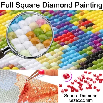 5D DIY Diamond Maľovanie Mozaiková Výzdoba Plné Námestie/Kolo Vŕtať 