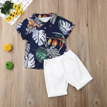 Havaj Beach Boy Šaty, Módne Letné Batoľa Detská Deti Chlapec Topy T-tričko, Krátke Nohavice, Oblečenie Set Oblečenia