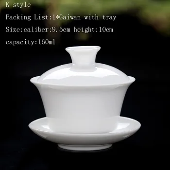 Čínske Tradičné Čajové Súpravy Stručný Čisto Biely Porcelán Gaiwan Teaware Kung Fu Čaj Nastaviť Čajový Obrad Keramické Tureen Puer Teawares