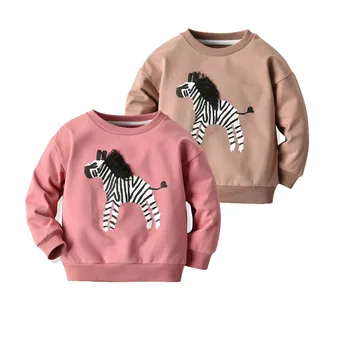 Nové 2020 Jeseň Zimné Oblečenie Dieťa Zebra Vzor Mikina Batoľa Dlhý Rukáv Kolo Krku Pulóver Dievča, Chlapec Voľné Jumper