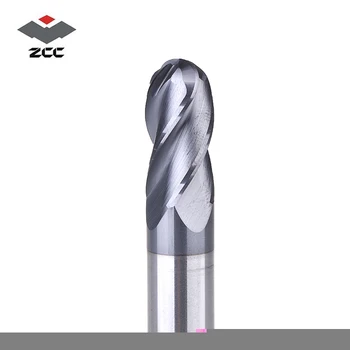 2 ks/veľa ZCCCT GM-4B pevné volfrámové ocele 4 flauta loptu nos potiahnuté konci mlyn cnc fréza na frézovanie kovu obrábacie profil HRC45