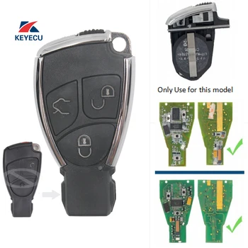 KEYECU Nahradenie Upravené Smart Remote Kľúča Vozidla púzdro Fob 3 Tlačidlo pre Mercedes-Benz C E S B Triedy CLK CLS SLK 2001-2010