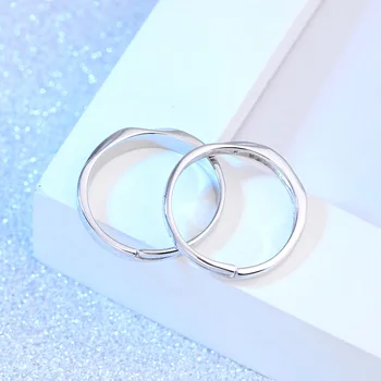 925 sterling silver módne lesklé crystal milovníkov'couple prstene, šperky veľkoobchod ženy muži otvorené prst prsteň drop shipping