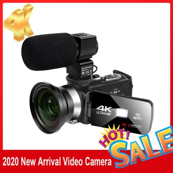 Hot Predaj 4K Kamera 48MP Vlogging Pre Youbute Záznamník Handycam WIFI NightShot Cam Time-lapse Dotykový Displej Videokamera