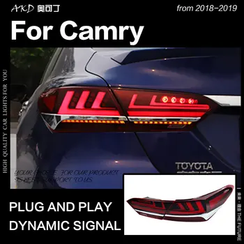 AKD Zbrusu Nový Chvost na Čítanie pre Toyota Camry zadné Svetlá 2018 Camry XSE LED koncových svetiel Upgrade na LS400 Dizajn LED Dynamického Signálu