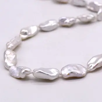 Lady perlový náhrdelník. Prírodná biela baroková perla. Prirodzený tvar sladkovodné perly. 8-9mm. Dievča darček výber