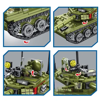 SEMBO 324pcs Vojenské Hlavný Bojový Tank Stavebné Bloky Kompatibilné Vojak, Zbraň Tehly Vzdelávacie Hračky pre Deti Darček