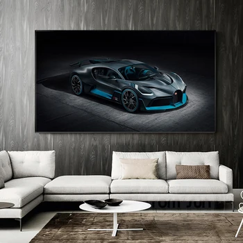 Super Auto Plagát Úžasné Športové Auto Plátne Obrazy Auto Obrázky na Stenu Umenia pre Obývacia Izba Domova (Bez Rámu)