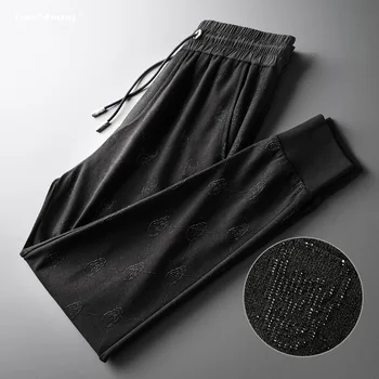 2020 Mens Black Bezec Nohavice Novú Značku Šnúrkou Športové Nohavice High Street Fashion Lebky Dizajnér Joggers Mužov Homme Pantalon