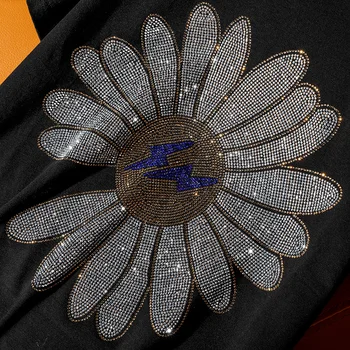 Hiawatha Vysoká Kvalita Teplej Vŕtanie T-Shirt Ženy 2020 Letné Čierne Krátke Rukáv Diamond T Košele TX107