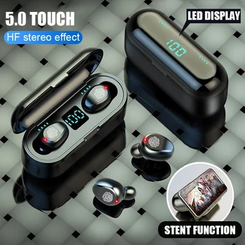 Bezdrôtové Slúchadlá 5.0 Bluetooth Stereo Slúchadlá tws Šport Bluetooth Slúchadlá Slúchadlá s 2000mAh Nabíjanie Silu Mic pre Telefón