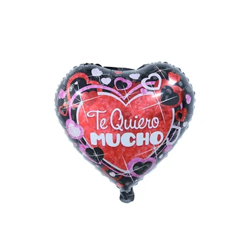 10pcs 18-palcové TE AMO španielsky Happy Valentine ' s Day Srdce Tvar Hélium Fóliové Balóniky Valentinku Výročie Svadby Dekorácie