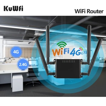 KuWFi WE826 4G LTE Router Openwrt Odomknutý 3G/4G Wifi Router CAT4 150Mbps 4G Modem s 4g antény&Slot Karty Sim