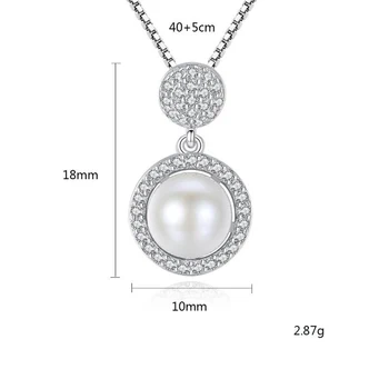 [MeiBaPJ]Skutočný Sladkovodné Perly Jednoduché Osobnosti Náhrdelník Prívesok 925 Pevná Strieborná Prívesok Jemné Šperky pre Ženy