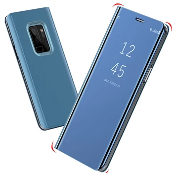 KISSCASE Jasné Zrkadla Smart Case Samsung Galaxy S8 S9 Plus S10 Lite Flip Kožené puzdro S6 S7 Okraji Poznámka: 5 8 9 Kryt