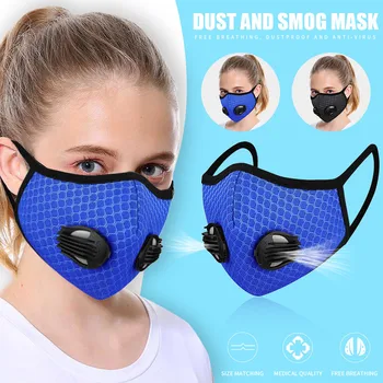2 Ks Bavlnené PM2.5 Priedušná Anti Maska proti Prachu Muži Ženy Tvár, Ústa Masky Vetru Vymeniteľné 4Pcs Filter Black mascarillas