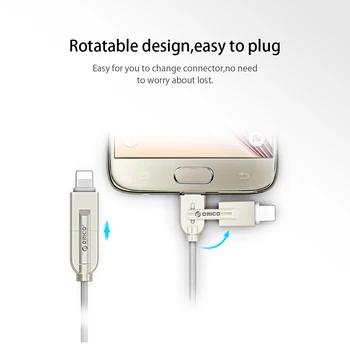 ORICO MLS Osvetlenie Micro USB 2-v-1 Kábel 2.4 Max Rýchle Nabíjací Adaptér Kábel Pre iphone, ipad, Samsung Huawei Xiao