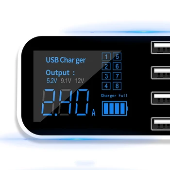 Multi-Port Nabíjacej Stanice, USB Adaptér pre Nabíjačku do Auta 40W 2.4 Multi USB Zásuvky S LED Displej Pre IPhone Android Samsung