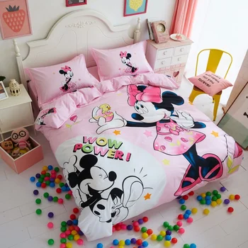Posteľná bielizeň minnie mouse nastaviť pre deti spálňa decor bavlnené obliečky dievčatá posteľ list twin veľkosť prehoz cez posteľ plná queen size bielizeň