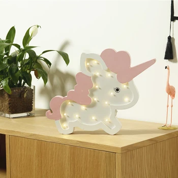 Škôlky Dekor Drevené Jednorožec Slon LED Nočné Svetlo Girs Chlapec, Izba Dekorácie Scandi Detí, detská Izba Drevo Svetlo Stenu Decor