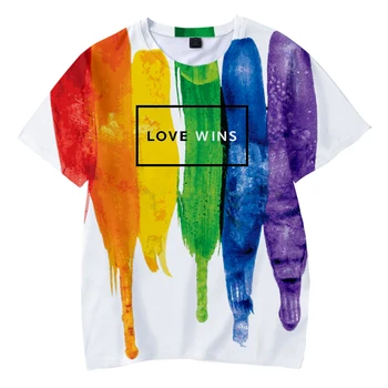 LGBT 3d T Shirt Muži/ženy Lesbičky, Gejom, Bisexuáli Transgender Rainbow T-shirt Deti Streetwear Deti Bežné Tričko Oblečenie
