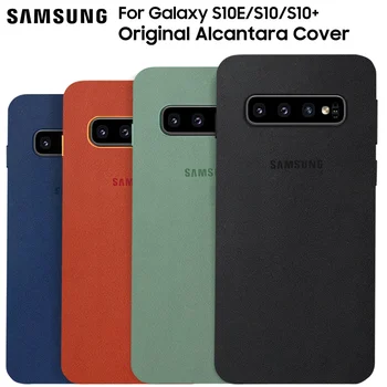 Samsung Originálne Telefón puzdro Pre Galaxy S10Plus S10E s rezacím zariadením S10 X Úradný Skutočné Alcantara Semiš Kožené Vybavené Chránič Prípade