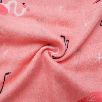 Muslinlife Hot Predaj Flamingo Detská Deka Bambusu Bavlna Priedušná Deka Roztomilý Vytlačené Mušelínu Swaddle Detská Deka Novorodenca