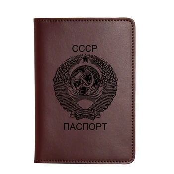 Nové Cestovné Príslušenstvo Sovietskeho zväzu Pas Kryt Červená Čierna Držiteľov Karty Mužov Cestovné Peňaženky Vintage Kožené Pas CCCP PEŇAŽENKY