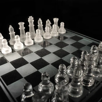 K9 Sklenené Šachy Luxus Elegantných Medzinárodnej Šachovej Hre Medzinárodnej Šach Sklenené Dosky Šachovej Hry Anti-rozbité Elegantné Hra