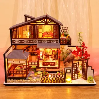 DIY domček pre bábiky Auta Zmontované Miniatúrne Kabíne Ručné Dom s Hudbou Pohyb na Vianoce, Narodeniny, Valentína Darček #CW