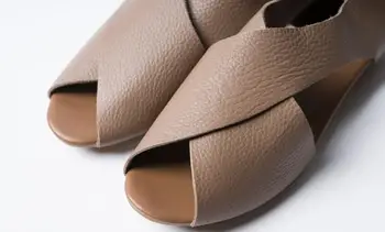 Careaymade-2021 nové reálnom kožené letné dámske sandále, ryby úst pohodlné sandále, dámske hovädzie jediným jediné topánky,4 farby