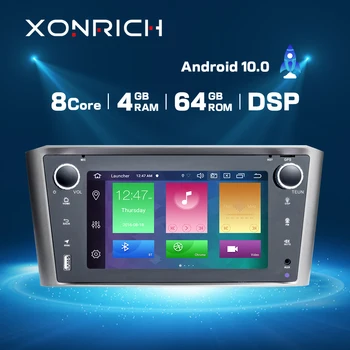 Android 10 DSP 4G 64GB Auto DVD Prehrávač Pre Toyota Avensis 2002-2008 T250 GPS Navigácie multimediálne rádio magnetofón vedúci jednotky