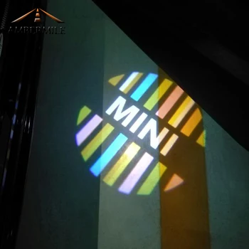 AMBERMILE 2KS LED Dvere Auta Tieň, Svetlo Laserový Projektor Logom Vitajte Svetlá pre Mini Cooper Krajana Príslušenstvo Auto Styling
