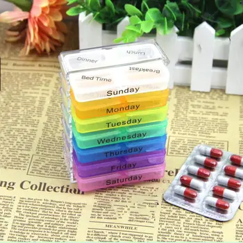 Nová 7 Dní Pilulku Box Pilulku Prípade Kontajner Pre Tablety Týždenný Pillbox Tablet Triedič Medicíny Týždenný Úložný Box Kontajner Organizátor