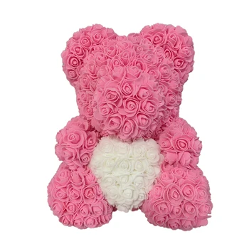 Horúce 40 cm Umelé Ruže Srdce macko Ručné Medveď Ruží Pre Ženy, Valentína, Svadbu Bithday Gift Drop Shipping