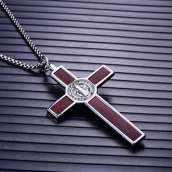 Veľký široký INRI Ježiš Kríž Kríž Prívesok Náhrdelníky 316L Nerezovej Ocele Reťazí St. Barbe Katolíckej Šperky Otec Darček