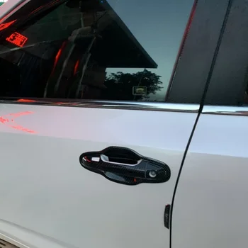Carbon Fiber Vytlačené Exteriérové Dvere, Rukoväť Kryt Misy Nálepka pre Toyota Highlander 2016 2017 2018 Tvarovanie Výbava