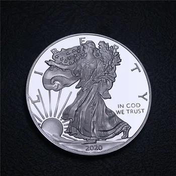 Veľkoobchod 50pcs/veľa Nových 2020 1 oz American Silver Eagle Mincí Postriebrené Socha Slobody Strieborných Mincí Silver Bar Žiadne Magnetické Kópia