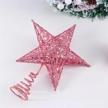 20 cm Vianočný Stromček Železa Star Vňaťou Trblietavé Vianočný Stromček, Dekorácie, Ozdoby (Ružové)