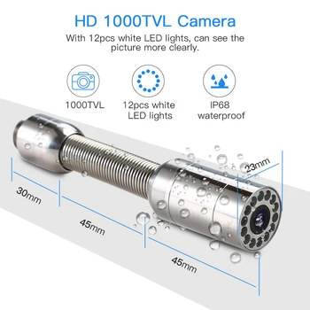Eyoyo 9600A potrubia kanalizácie, inšpekčné kamery pre Kanalizačné 23 mm Vodotesná Kamera Mozgov Hlavy Kamery Opravy Nahradenie Jedného cam