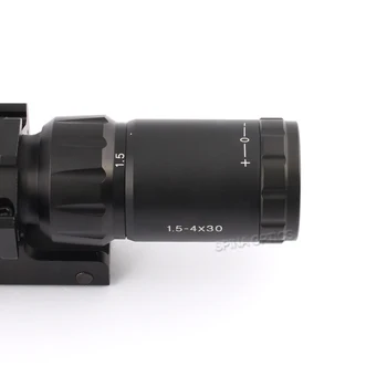Spina Optika Taktické Puška Rozsah 1.5-4X30 Mil-dot Sight Lov Riflescope Vodotesný s 20 mm Picatinny Dual Železničnej