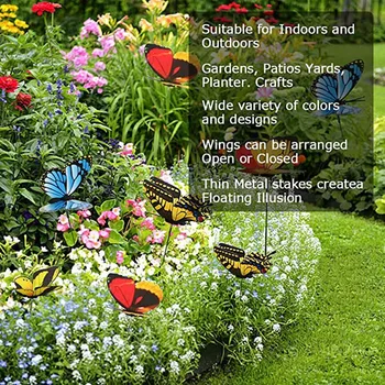 Top Predaj 2020 50pcs Motýľ Stĺpiky, 7 cm Záhrada Motýľ Vkladov Dekor Vonkajšie Dvore, Záhradný Kvetináč kvetináče Záhrada Dekor @45
