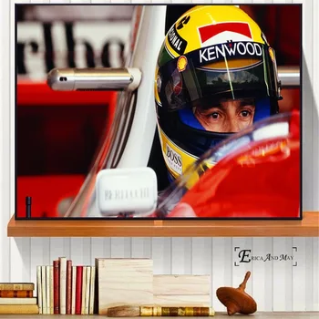 Senna Klasické Racer F1 Vintage Poster Vytlačí Olejomaľba Na Plátno Na Stenu Umenie, Nástenné Maľby Obrázky Pre Obývacej Miestnosti Dekorácie