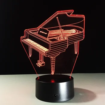 7 farbách Piano LED nočné svetlo farebné, dotykový LED visual svetlo malá stolná lampa Vianočný darček