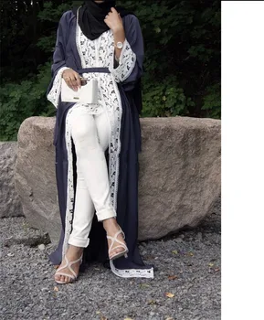 WEPBEL Moslimské Ženy Šaty Abaya Voľné Plus Veľkosť Full Rukáv Lete Nová Móda Čipky Bežné Elegantné Lady Islam Dlho Maxi Šaty