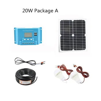20W domov Solárneho Systému 18V solárny panel solárny regulátor kábel DIY kit