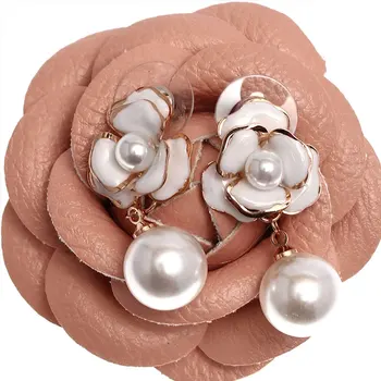 Luxusný Dizajn Značky Pearl Prívesok Camellia Náušnice Lady Party, Svadobné Šperky