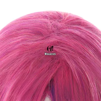ROLECOS Hre LOL Xayah Cosplay Vlasy, Uši Star Opatrovníci Xayah Cosplay Dlho pokrývku hlavy LOL Zmiešané Ružová Fialová Syntetické Vlasy Ženy