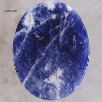 Prírodný Kameň Korálky Modrá Sodalite Oválne Cabochon KABÍNY 30x40mm Semi-drahé Kamene Fit Ručne vyrábané Šperky Ženy Muži 1PC K1694